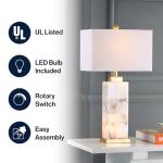 Modern White/Gold Alabaster LED Table Lamp