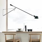 Black Adjustable Swing Arm Wall Sconce Light