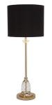 Metal Buffet Lamp with Black Shade and Crystal