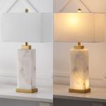 Modern White/Gold Alabaster LED Table Lamp