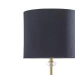 Metal Buffet Lamp with Black Shade and Crystal