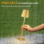 Rechargeable Gold Cordless Table Lamp - 2 Pack