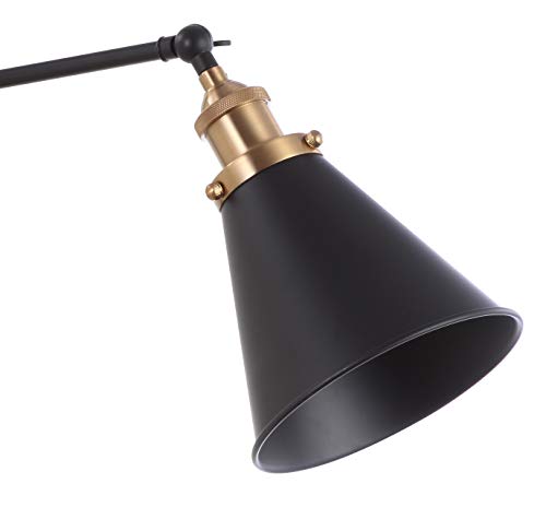 Black and Brass Industrial Adjustable Wall Sconce