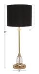 Metal Buffet Lamp with Black Shade and Crystal