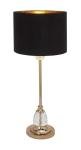 Metal Buffet Lamp with Black Shade and Crystal
