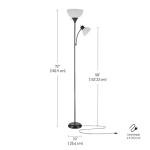 Globe Electric 72" Matte Black Torchiere Floor Lamp