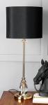 Metal Buffet Lamp with Black Shade and Crystal