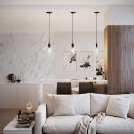 Matte Black Pendant Light with Woven Fabric Cord