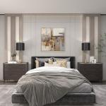 Metal Buffet Lamp with Black Shade and Crystal