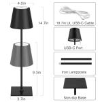 Cordless Rechargeable Touch Table Lamp - 2 Pack