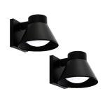 2 Pack Black LED Outdoor Wall Lights