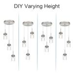 Modern 3-Light Brushed Nickel Hanging Chandelier