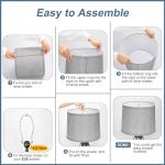 Gray Drum Lampshades Set of 2 for Lamps