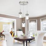 Modern 3-Light Brushed Nickel Hanging Chandelier