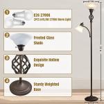 GyroVu LED Torchiere Floor Lamp with Glass Shade