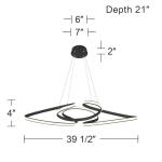 Helix Black Multi-Ring LED Ceiling Pendant Light