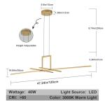 Gold Linear Pendant Light for Kitchen Island