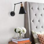 Black and Brass Industrial Adjustable Wall Sconce