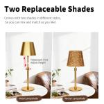 Gold Outdoor Rechargeable Cordless Table Lamp