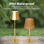 Gold Outdoor Rechargeable Cordless Table Lamp