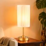 Mr. White Cordless LED Table Lamp with Fabric Shade
