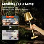 Gold Outdoor Rechargeable Cordless Table Lamp