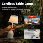 Rechargeable Cordless Table Lamp with Dimmable Light
