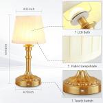 Rechargeable Cordless Table Lamps with Fabric Shades