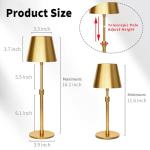 Gold Outdoor Rechargeable Cordless Table Lamp