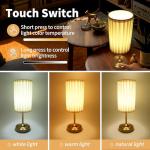 Mr. White Cordless LED Table Lamp with Fabric Shade