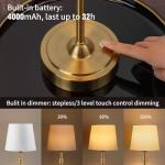 Cordless Dimmable Table Lamp with White Shade