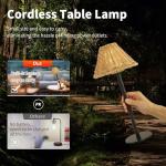 Mr. White Portable Cordless Table Lamp with Wicker Shade