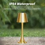Gold Portable Waterproof Touch Table Lamp for Outdoors