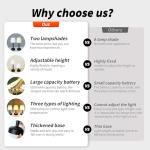 Mr. White Cordless Rechargeable Table Lamp - Black