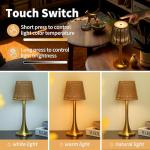 Gold Portable Waterproof Touch Table Lamp for Outdoors
