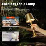 Gold Portable Waterproof Touch Table Lamp for Outdoors