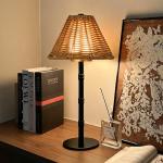 Mr. White Portable Cordless Table Lamp with Wicker Shade