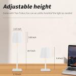 Mr. White Waterproof Rechargeable LED Table Lamps - 2 Pack