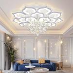 AHAWILL Modern Ceiling Light,Crystal Flush Mount LED Chandelier Ceiling Flower Lamp with Remote Control for Living Room,Bedroom,Hall,Dining Room,Etc.39.4″/120w/20 Heads…