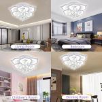 Bevenus Modern Led Ceiling Light,24w Crystal Petal Flush Mount Chandelier Ceiling Flower Lamp with Remote Control for Living Room,Bedroom,Dining Room,Hall,Etc.3+3 Heads……