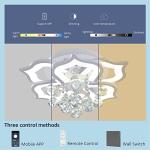 Bevenus Modern Led Ceiling Light,24w Crystal Petal Flush Mount Chandelier Ceiling Flower Lamp with Remote Control for Living Room,Bedroom,Dining Room,Hall,Etc.3+3 Heads……
