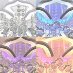 Bevenus Modern Led Ceiling Light,24w Crystal Petal Flush Mount Chandelier Ceiling Flower Lamp with Remote Control for Living Room,Bedroom,Dining Room,Hall,Etc.3+3 Heads……