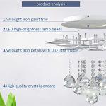 AHAWILL Modern Ceiling Light,Crystal Flush Mount LED Chandelier Ceiling Flower Lamp with Remote Control for Living Room,Bedroom,Hall,Dining Room,Etc.39.4″/120w/20 Heads…