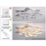 Garwarm Dimmable LED Ceiling Light, 72W Modern Acrylic Flush Mount Ceiling Lamp with Remote Control Metal Flower Shape Chandelier Lighting Fixture for Living Room Bedroom Kitchen