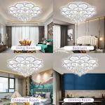 Bevenus Modern Led Ceiling Light,120w Crystal Petal Flush Mount Chandelier Ceiling Flower Lamp with Remote Control for Living Room,Bedroom,Dining Room,Hall,Etc.10+5+5 Heads……