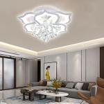 Bevenus Modern Led Ceiling Light,24w Crystal Petal Flush Mount Chandelier Ceiling Flower Lamp with Remote Control for Living Room,Bedroom,Dining Room,Hall,Etc.3+3 Heads……