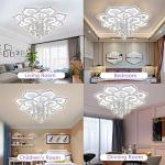 Bevenus Modern Led Ceiling Light,72w Crystal Petal Flush Mount Chandelier Ceiling Flower Lamp with Remote Control for Living Room,Bedroom,Dining Room,Hall,Etc.8+4+4 Heads………