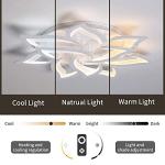 Garwarm Dimmable LED Ceiling Light, 72W Modern Acrylic Flush Mount Ceiling Lamp with Remote Control Metal Flower Shape Chandelier Lighting Fixture for Living Room Bedroom Kitchen