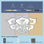 AHAWILL Modern Ceiling Light,Crystal Flush Mount LED Chandelier Ceiling Flower Lamp with Remote Controlfor Living Room,Bedroom,Hall,Dining Room,Etc.ø19.7″/24w/6 Heads…
