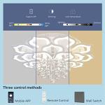 Bevenus Modern Led Ceiling Light,72w Crystal Petal Flush Mount Chandelier Ceiling Flower Lamp with Remote Control for Living Room,Bedroom,Dining Room,Hall,Etc.8+4+4 Heads………